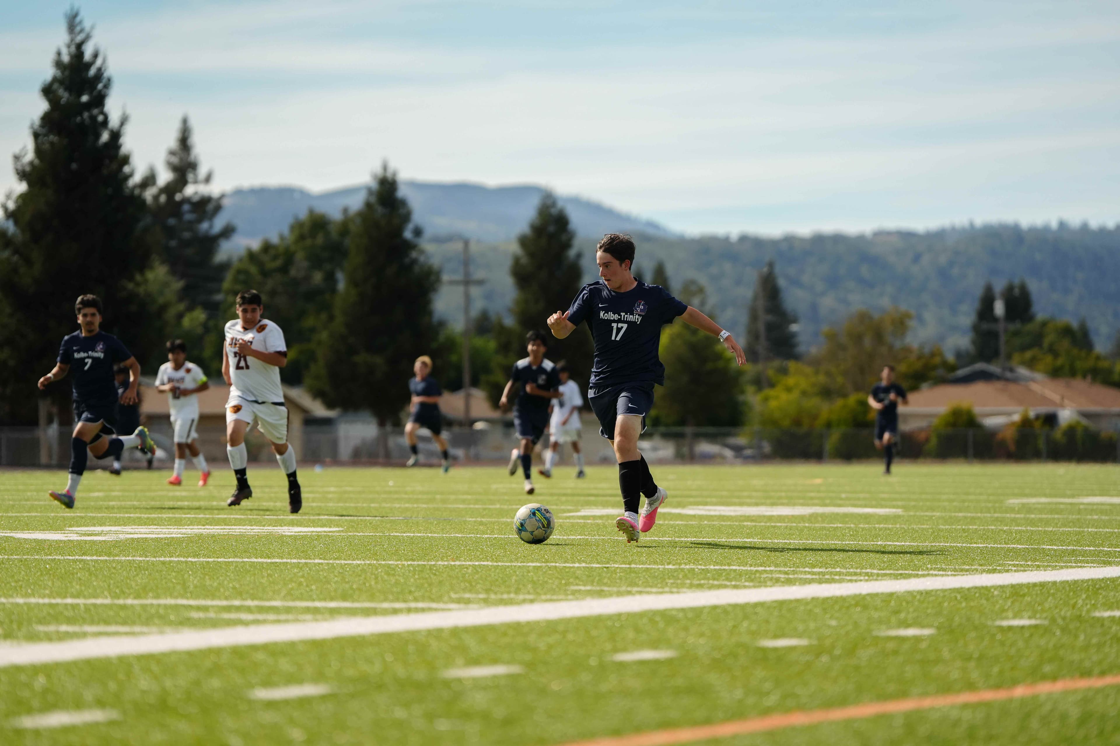 Running onto the ball with room to attack.