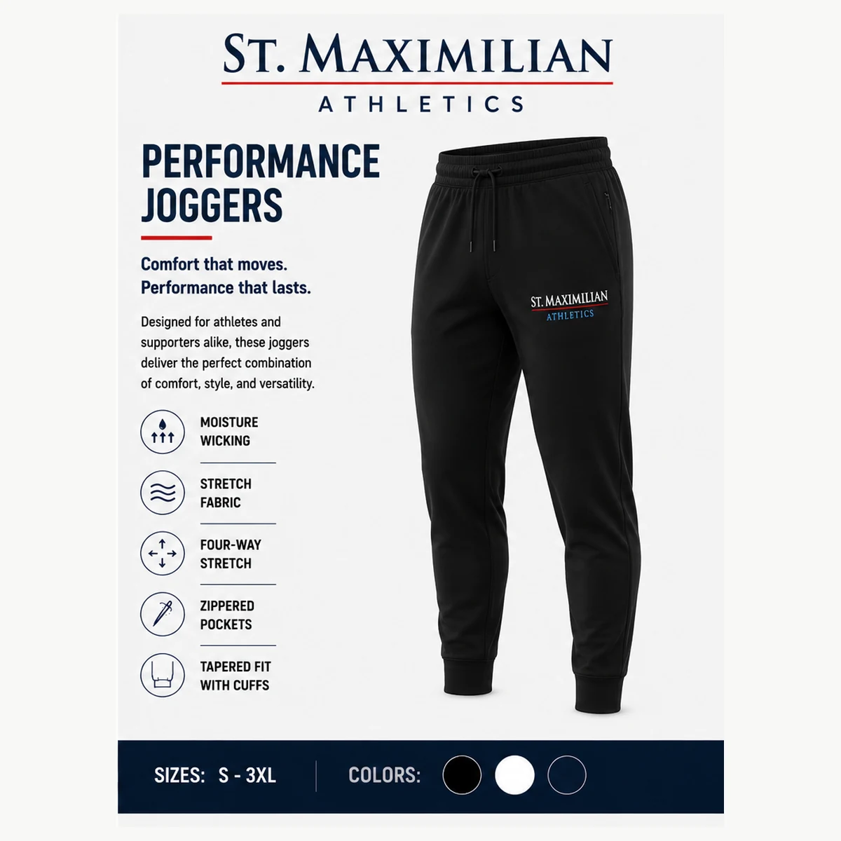 St. Maximilian Athletics Performance Joggers