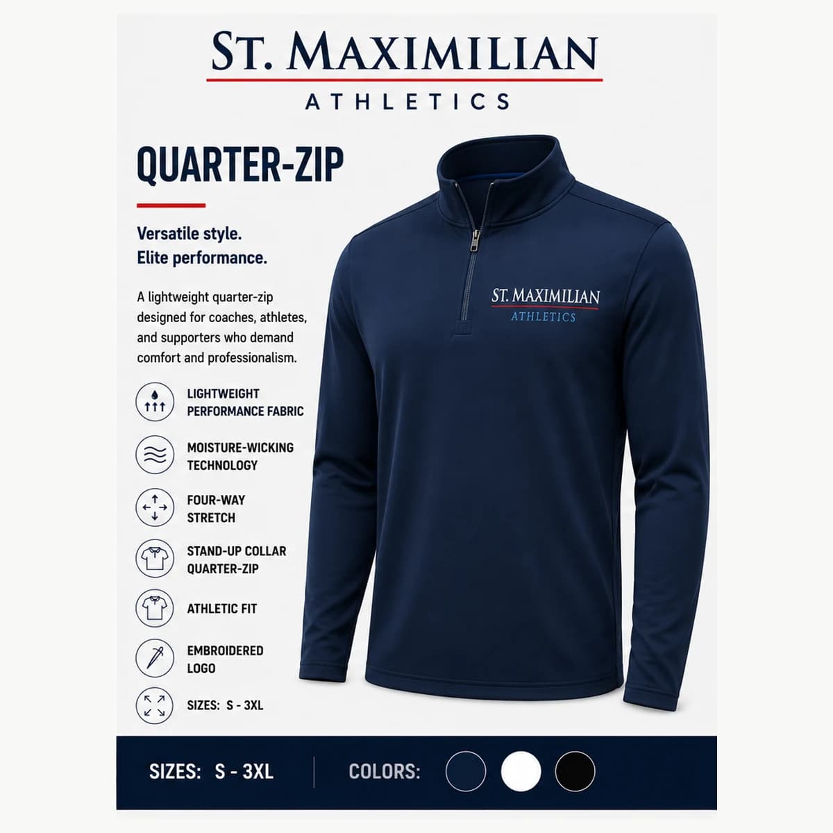 St. Maximilian Athletics Performance Quarter-Zip